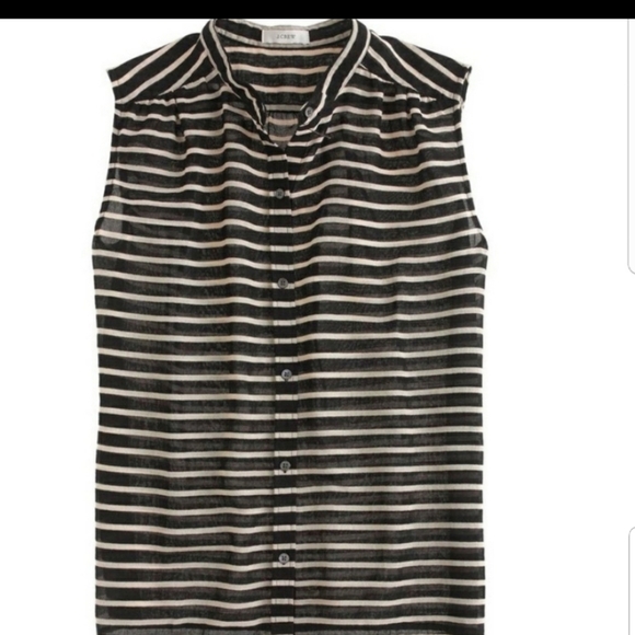 J. Crew Summer Cotton striped sleeveless cotton top size 0 - Picture 2 of 8